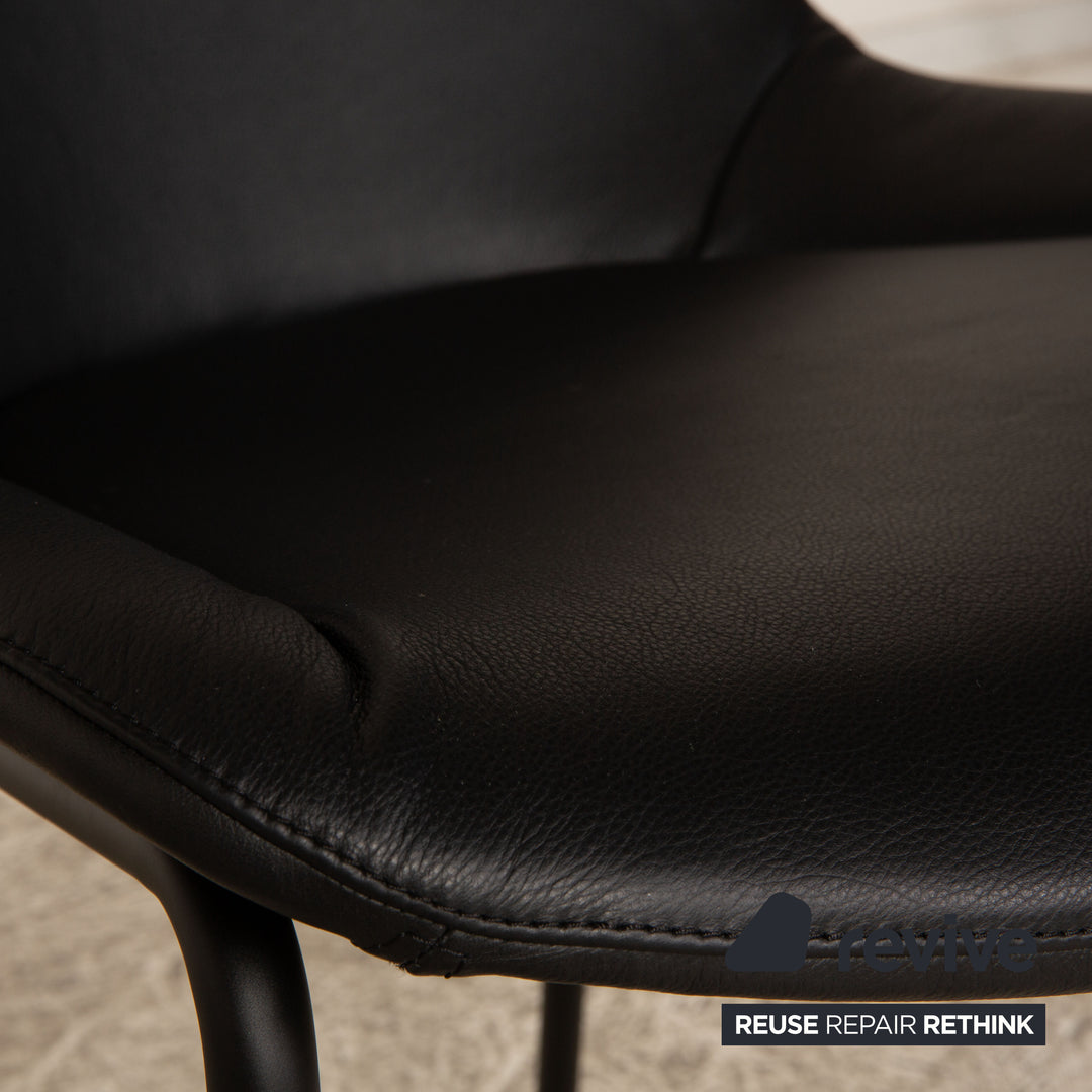 Lot de 3 chaises en cuir Walter Knoll Sheru noir salle à manger