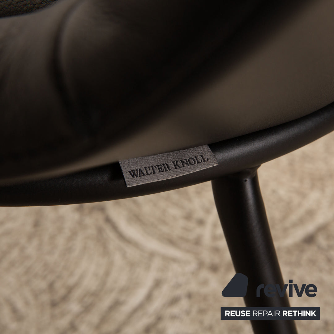 Lot de 3 chaises en cuir Walter Knoll Sheru noir salle à manger