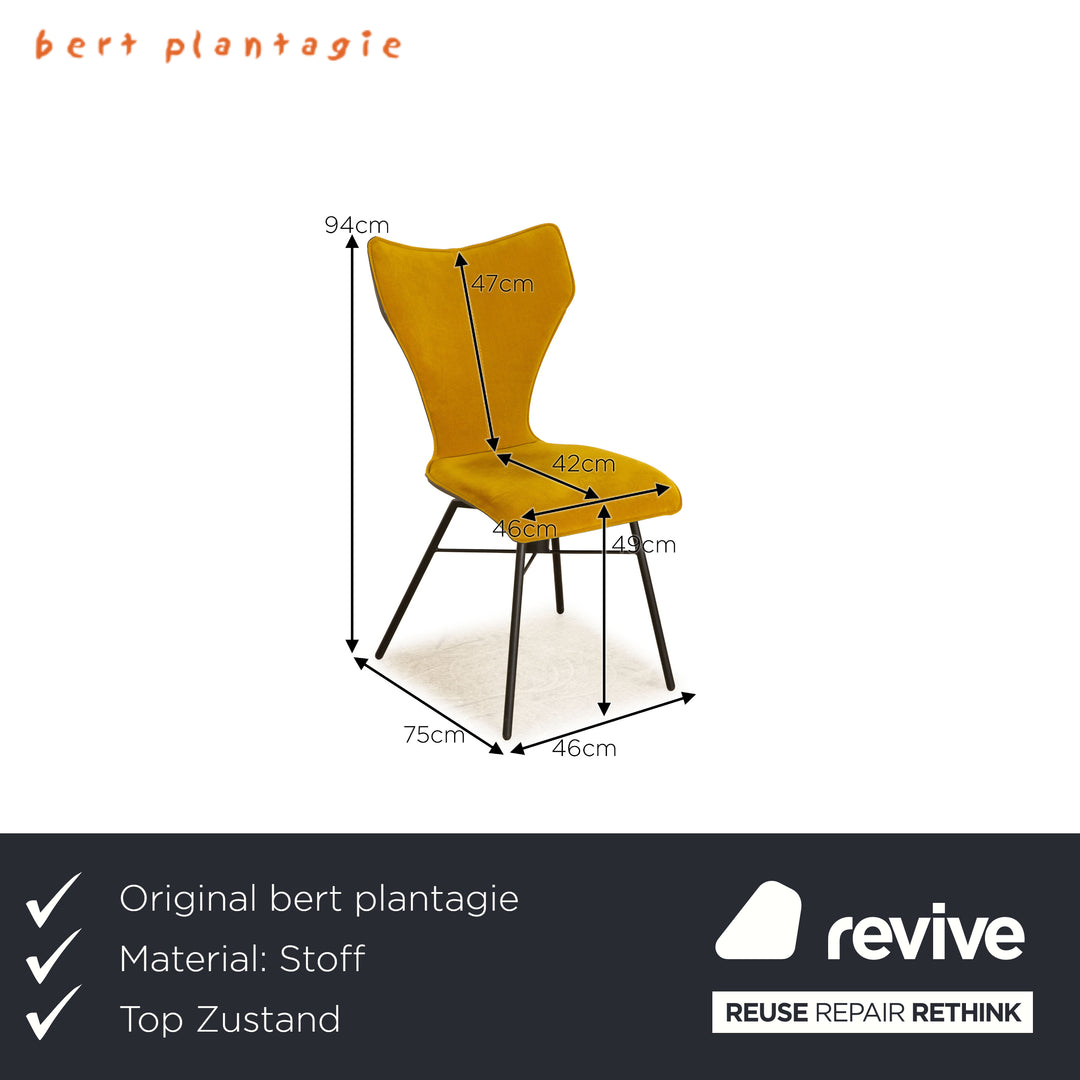 4er Garnitur Bert Plantagie Seka-S12 Stoff Gelb Esszimmer Drehfunktion