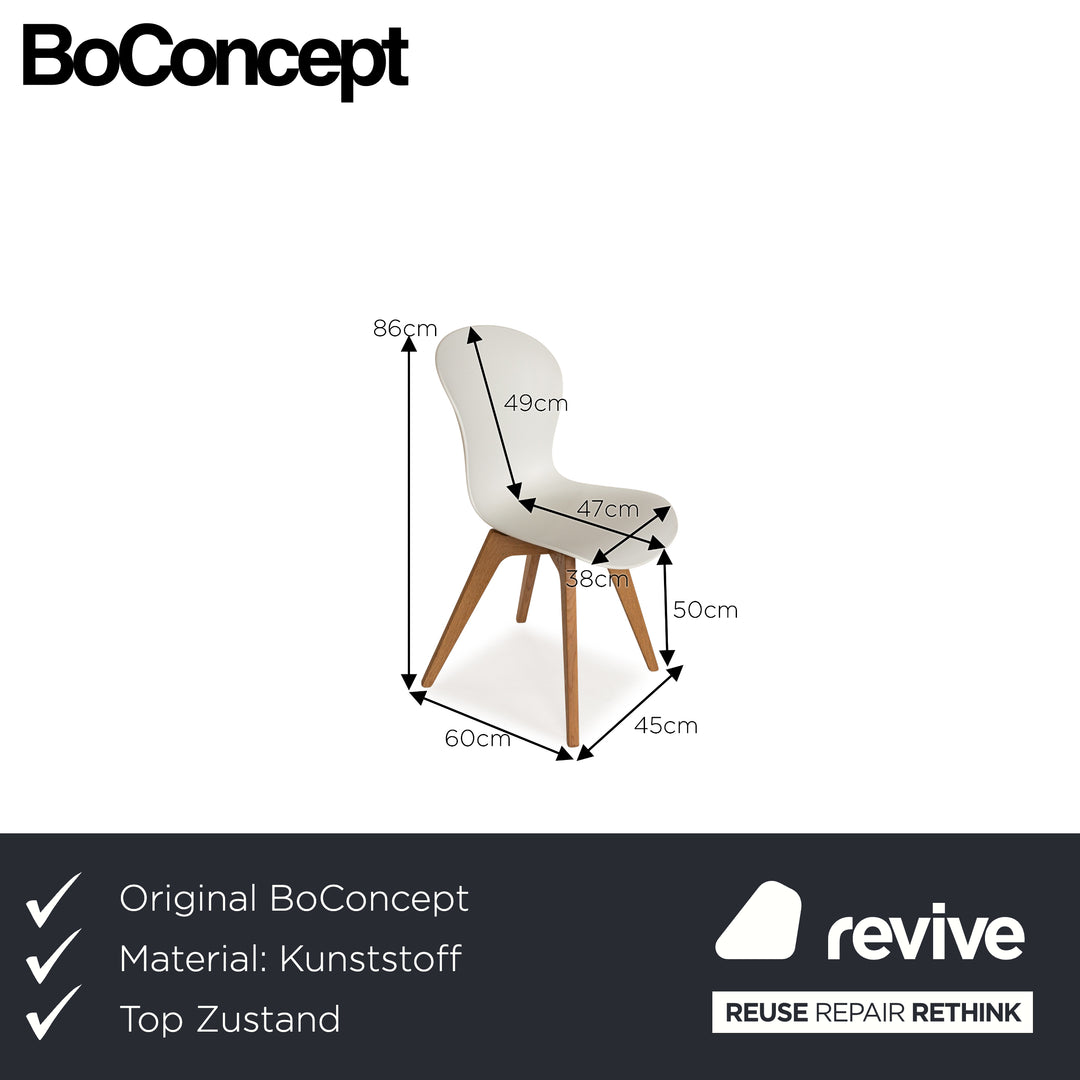 4er Garnitur BoConcept Adelaide Kunststoff Stuhl Weiß Esszimmer