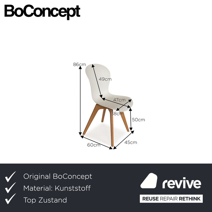 4er Garnitur BoConcept Adelaide Kunststoff Stuhl Weiß Esszimmer