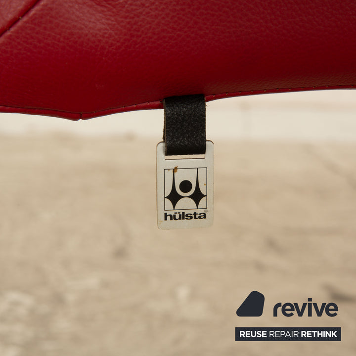 Set of 4 Hülsta D2 leather chairs red dining room