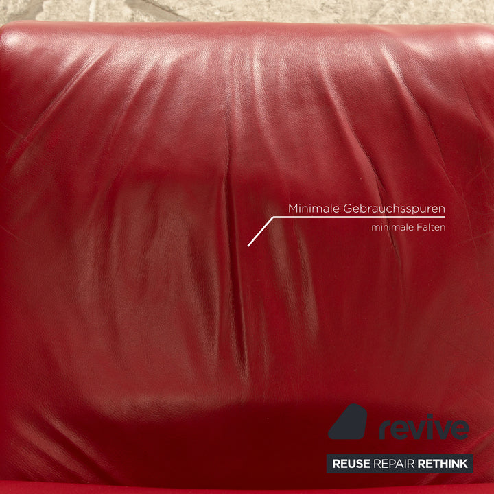 Set of 4 Hülsta D2 leather chairs red dining room