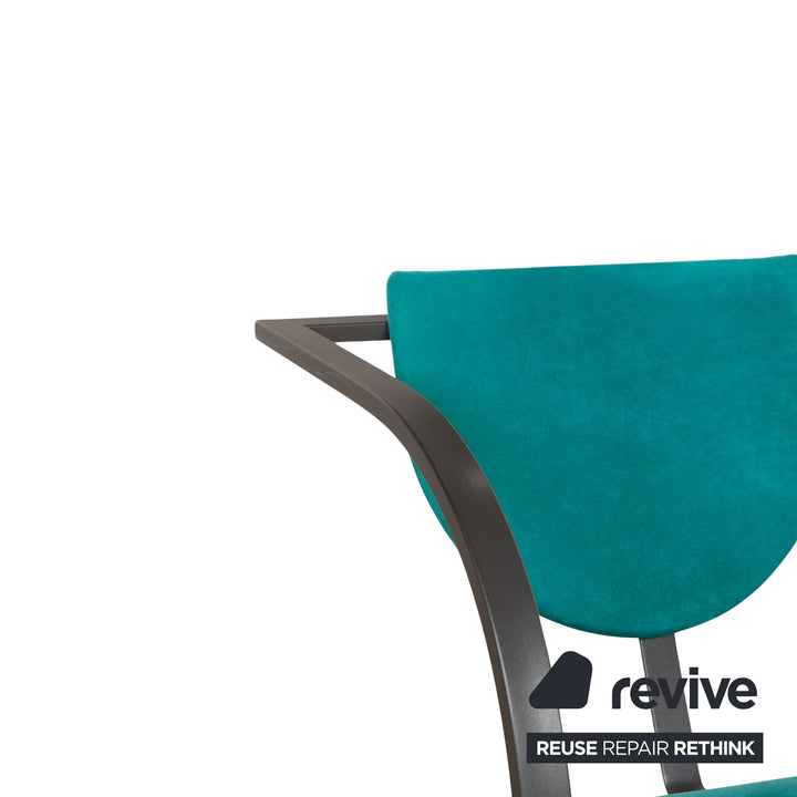 Set of 4 KFF Cosinus fabric chairs black blue dining room