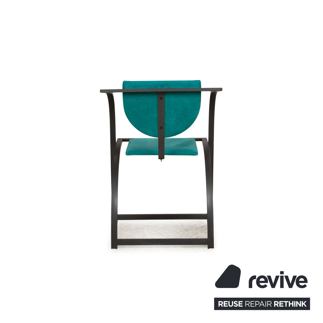 Set of 4 KFF Cosinus fabric chairs black blue dining room