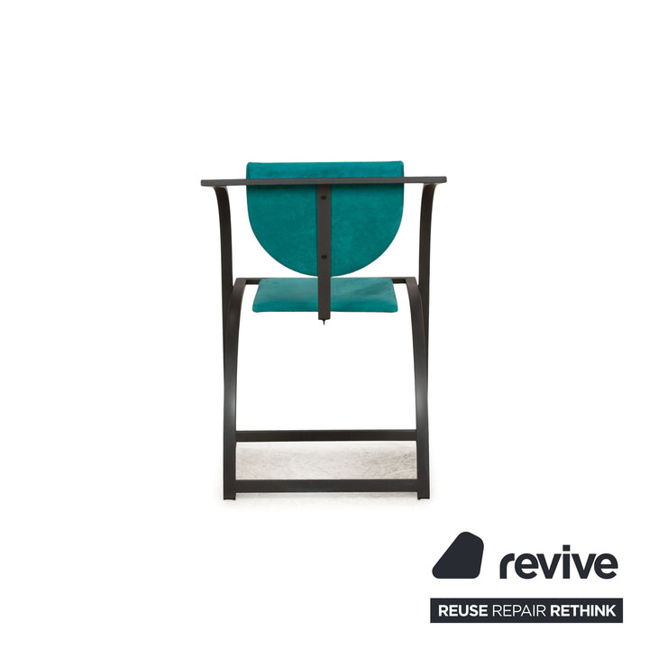Set of 4 KFF Cosinus fabric chairs black blue dining room