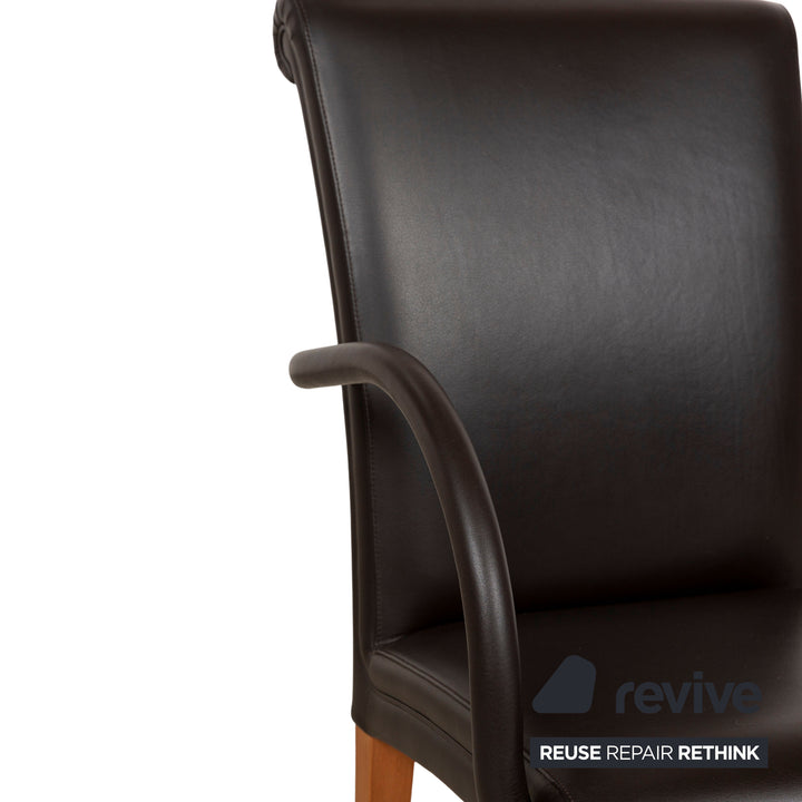 Set of 4 Poltrona Frau leather chairs brown