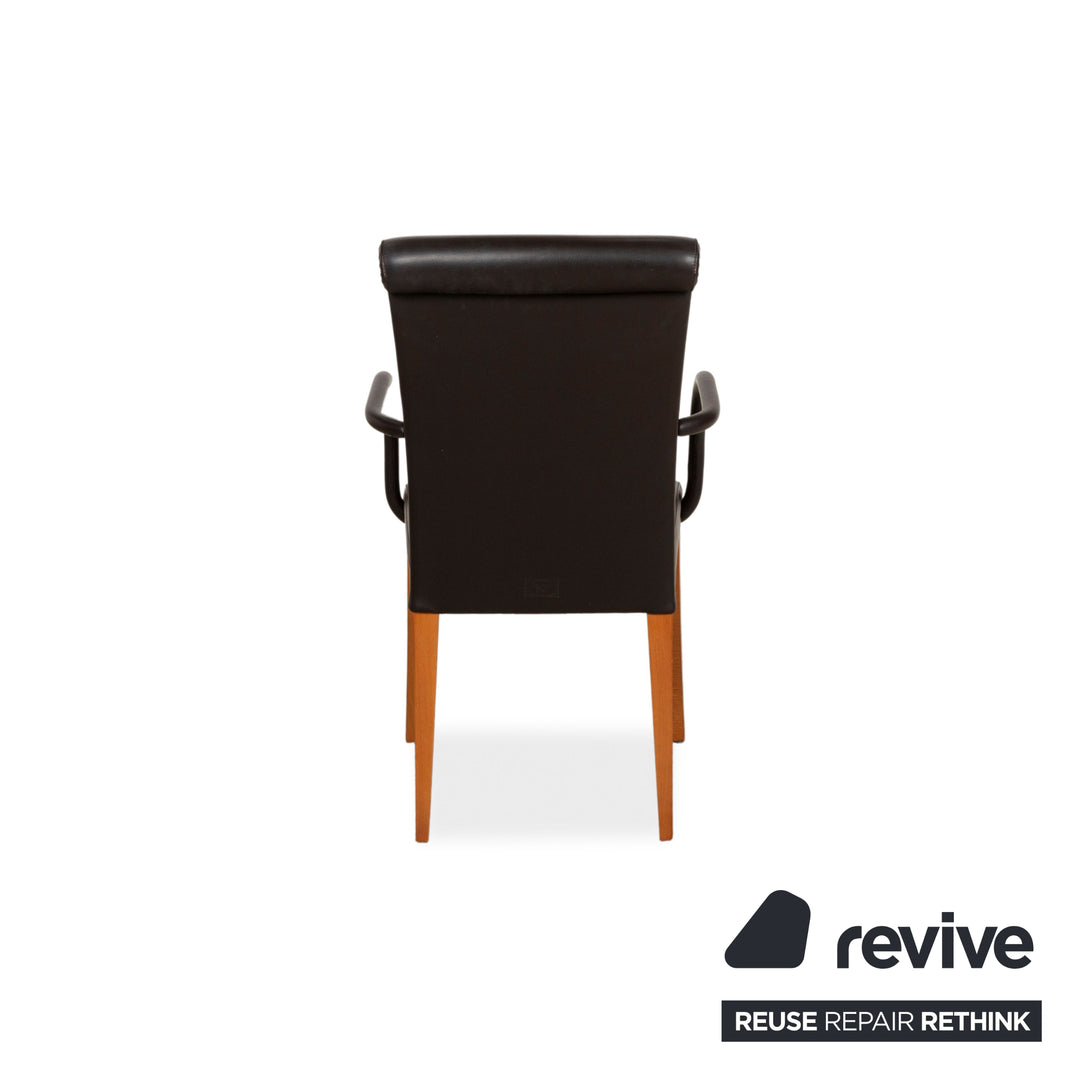 Set of 4 Poltrona Frau leather chairs brown