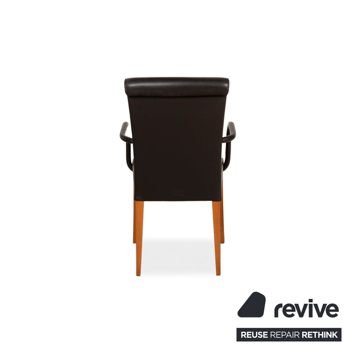 Set of 4 Poltrona Frau leather chairs brown