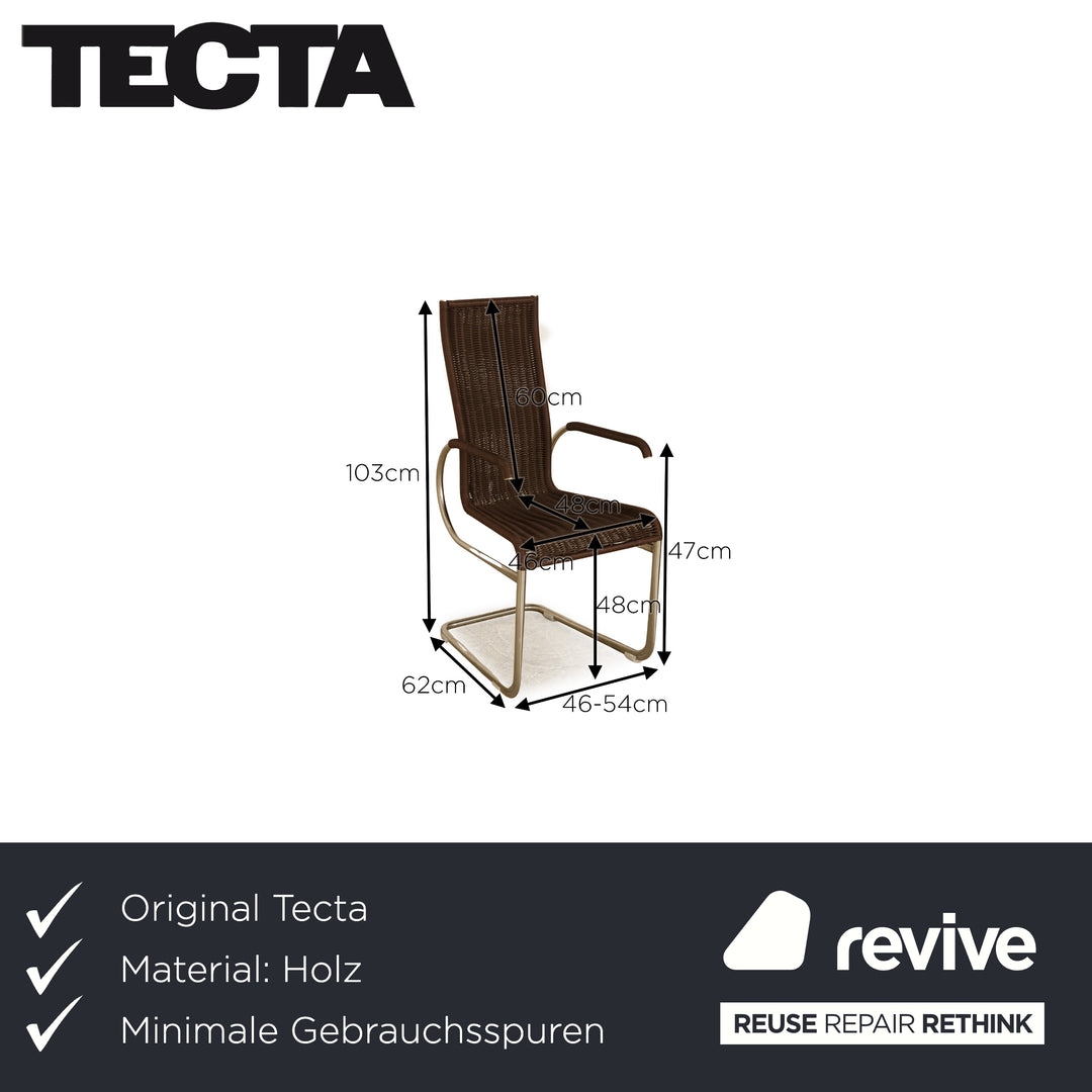 Set of 4 Tecta B25 wooden chairs brown