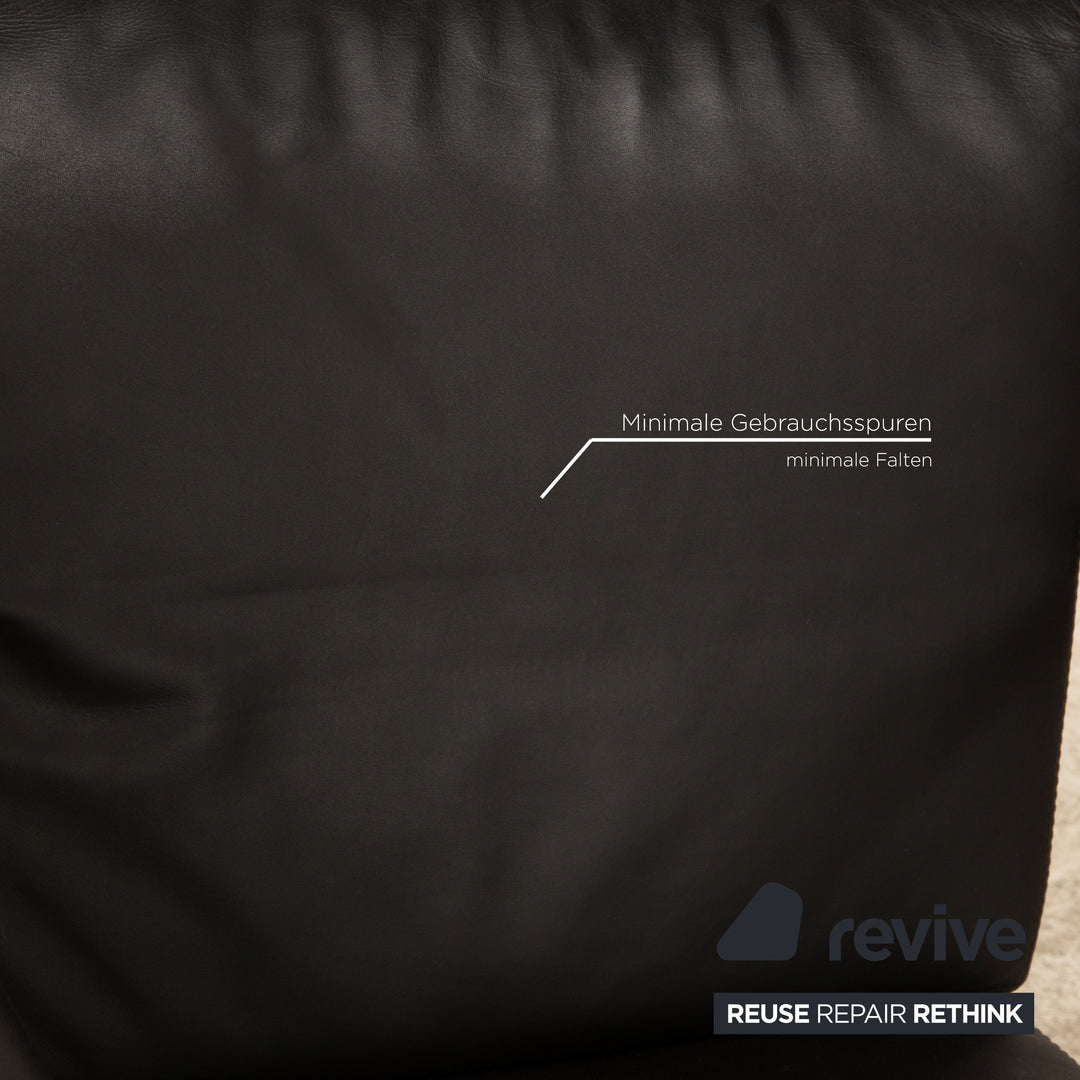 Set of 4 Thonet S 60 Leather Chairs Black Conference Chair Dining Room