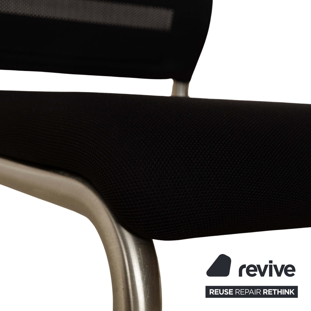 Set of 4 Venjakob Lilli fabric chairs in black