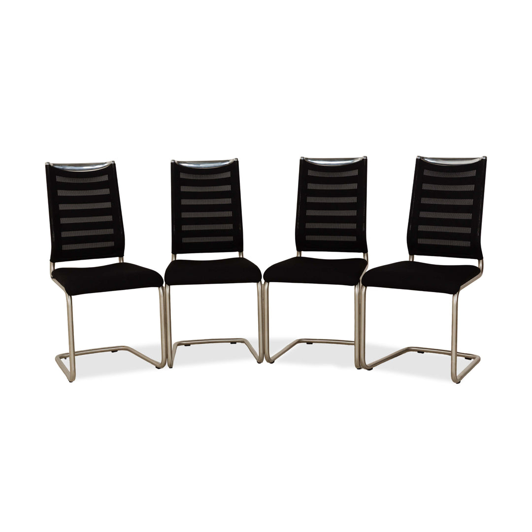 Set of 4 Venjakob Lilli fabric chairs in black