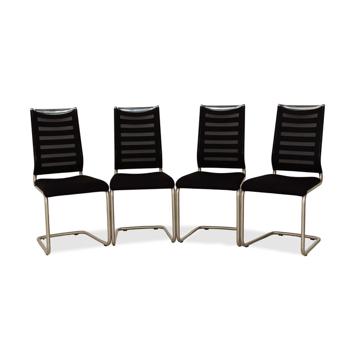 Set of 4 Venjakob Lilli fabric chairs in black