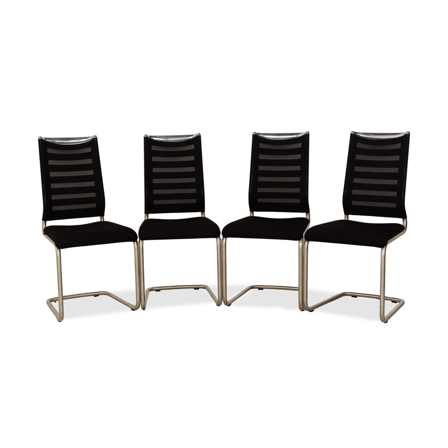 Set of 4 Venjakob Lilli fabric chairs in black