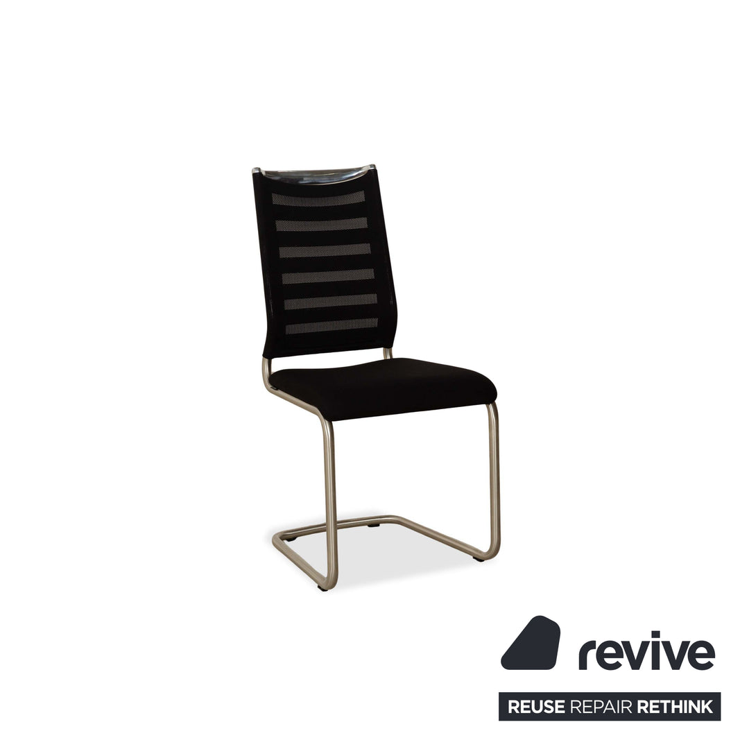 Set of 4 Venjakob Lilli fabric chairs in black