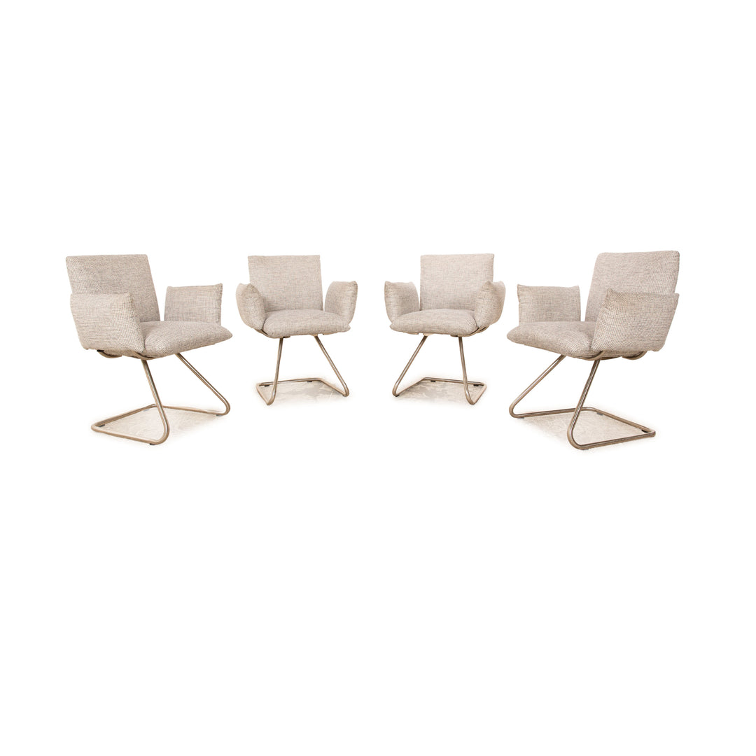 Set of 4 Venjakob Maika fabric chairs grey dining room