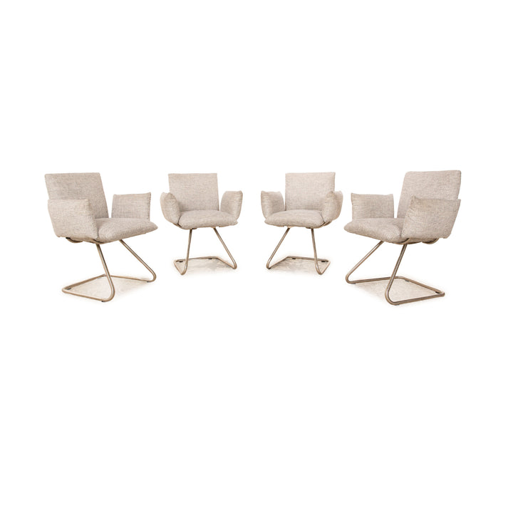 Set of 4 Venjakob Maika fabric chairs grey dining room