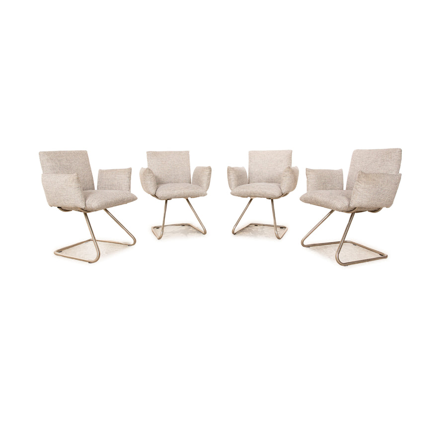 Set of 4 Venjakob Maika fabric chairs grey dining room