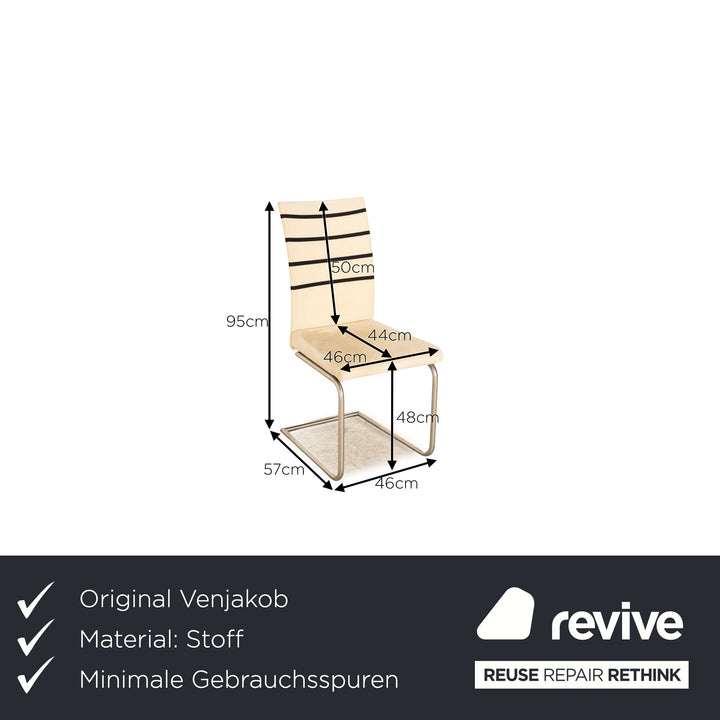 Lot de 4 canapés Venjakob Valentina en tissu crème