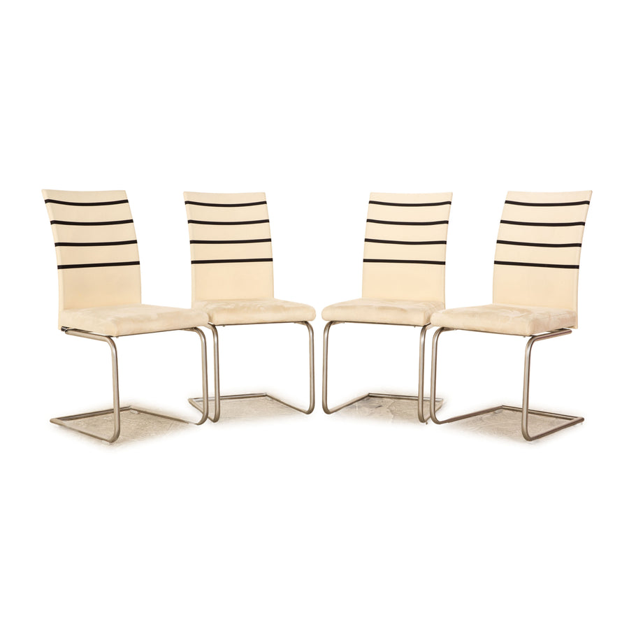 Lot de 4 canapés Venjakob Valentina en tissu crème