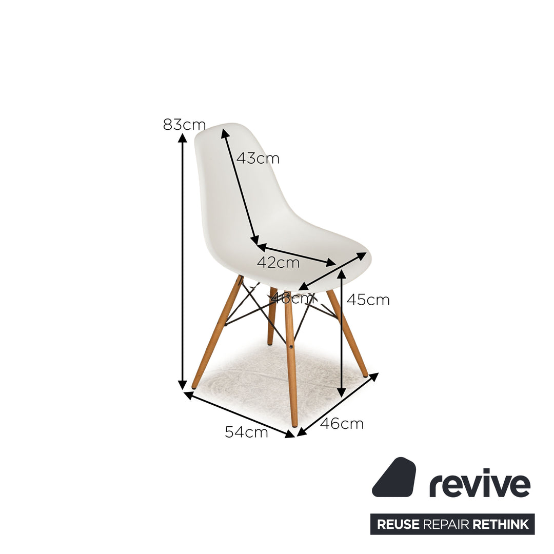 Lot de 4 chaises Vitra DAW DSW DRK-2 en plastique blanc gris jaune