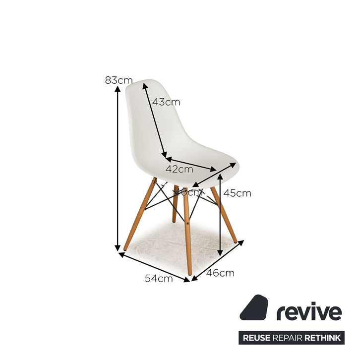 Lot de 4 chaises Vitra DAW DSW DRK-2 en plastique blanc gris jaune
