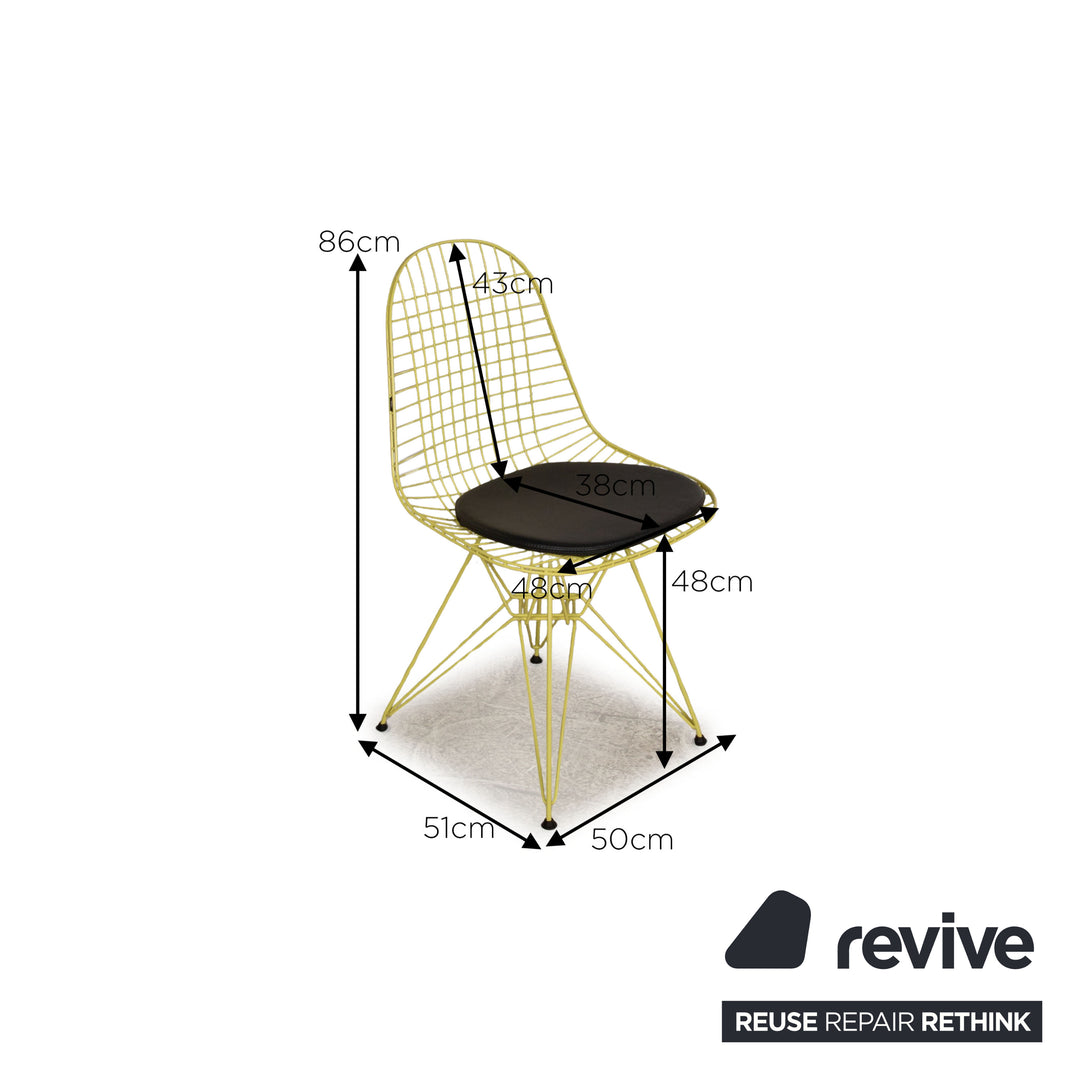Lot de 4 chaises Vitra DAW DSW DRK-2 en plastique blanc gris jaune