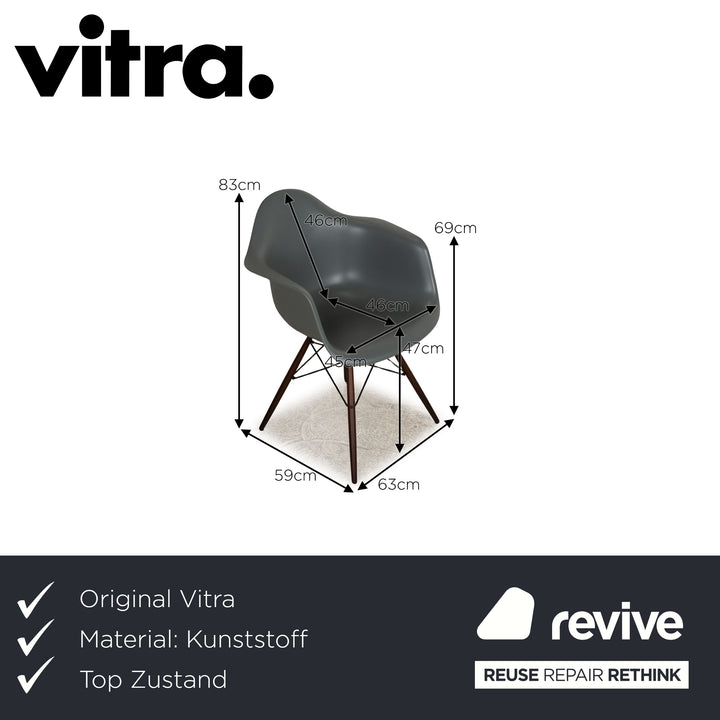 Lot de 4 chaises Vitra DAW DSW DRK-2 en plastique blanc gris jaune