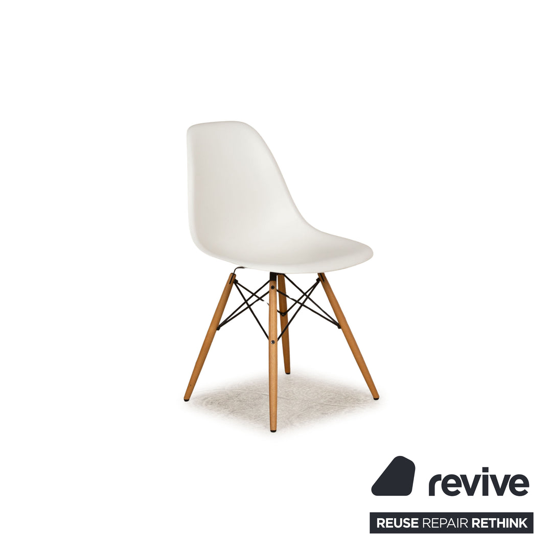 Lot de 4 chaises Vitra DAW DSW DRK-2 en plastique blanc gris jaune