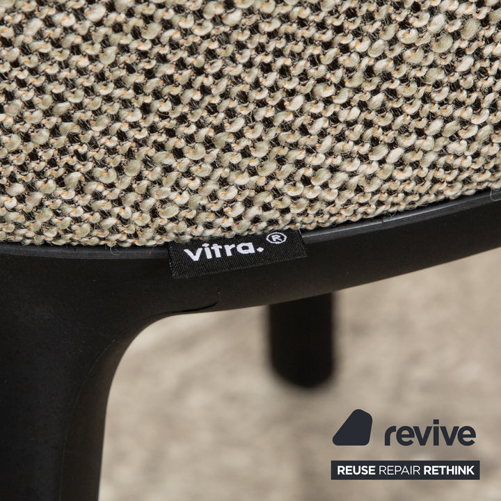 4er Garnitur Vitra Organic Conference DAX HAL Shell Stoff Stuhl Grün Grau