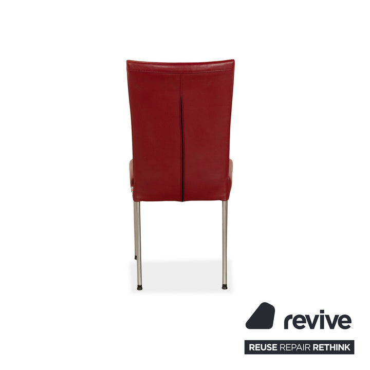 Set of 6 bert plantagie leather chairs red dining room