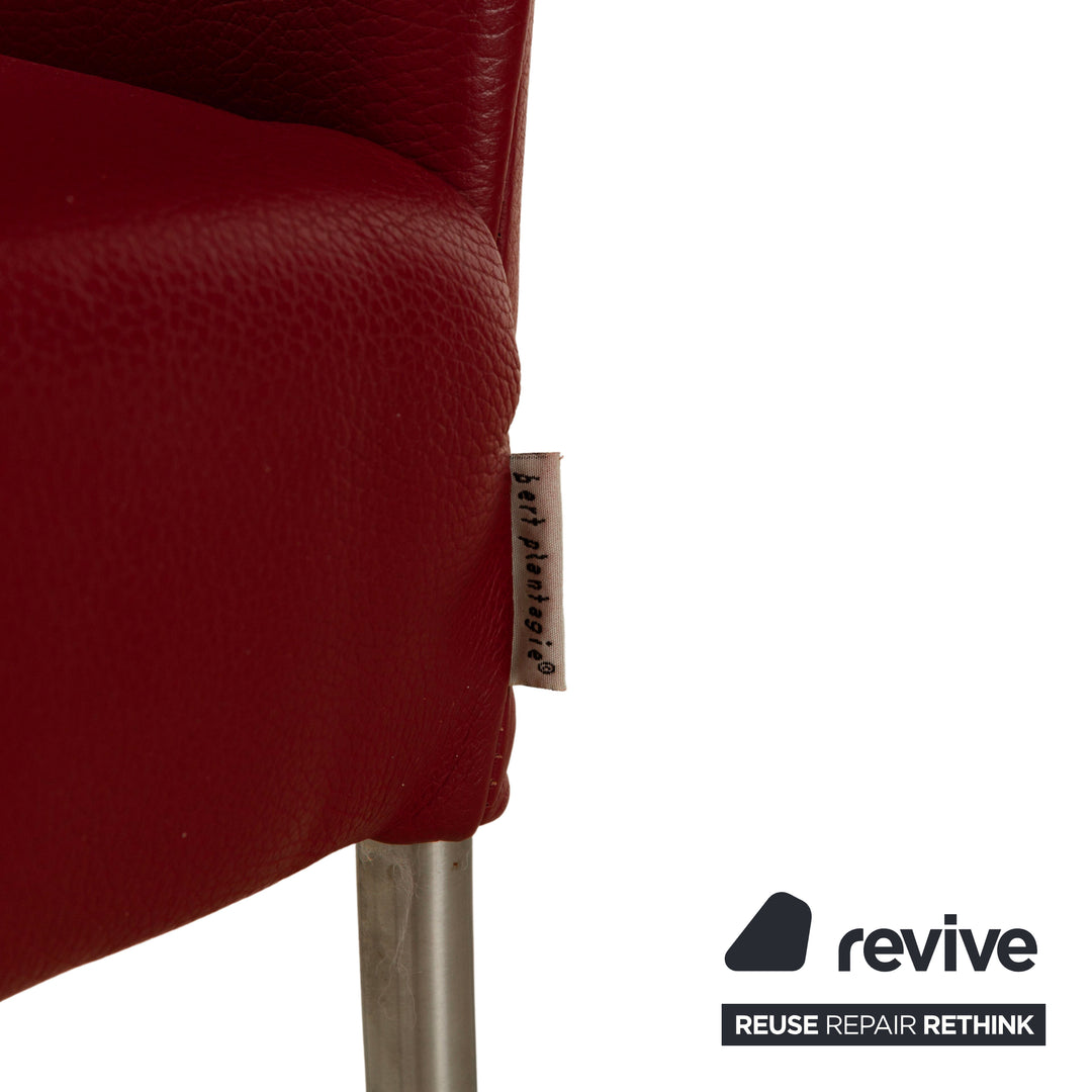 Set of 6 bert plantagie leather chairs red dining room