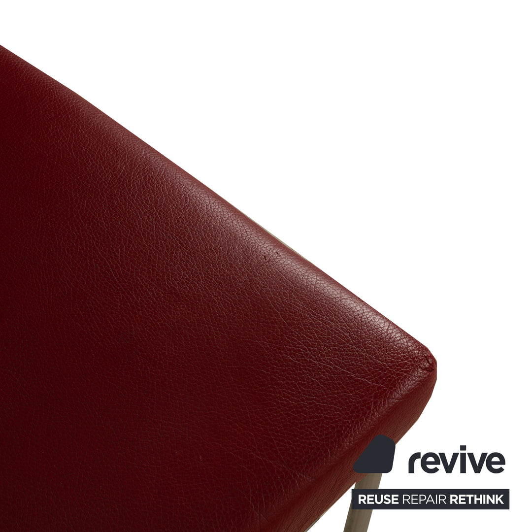 Set of 6 bert plantagie leather chairs red dining room
