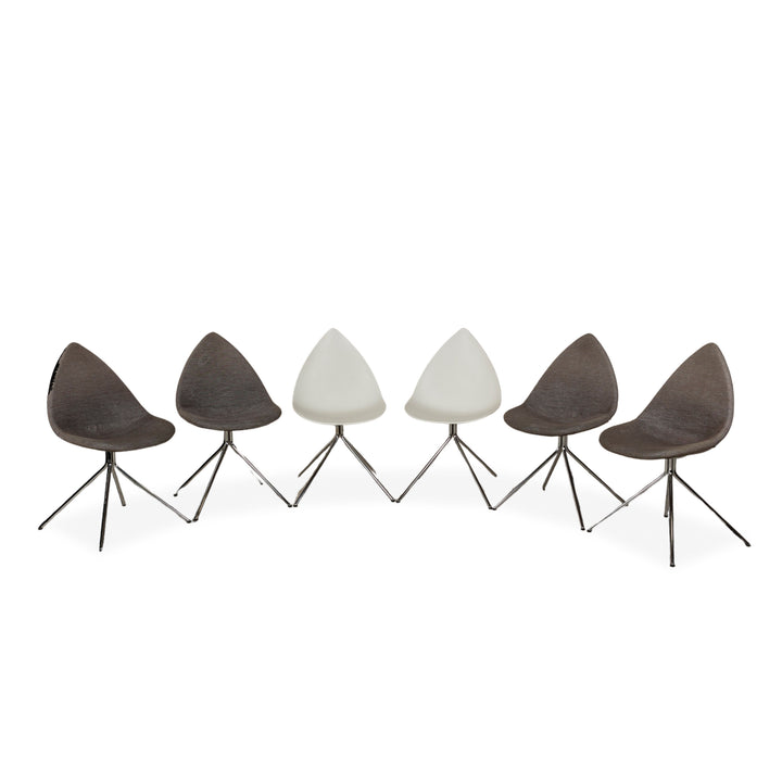 6er Garnitur BoConcept Ottawa Stoff Stuhl Grau Weiß