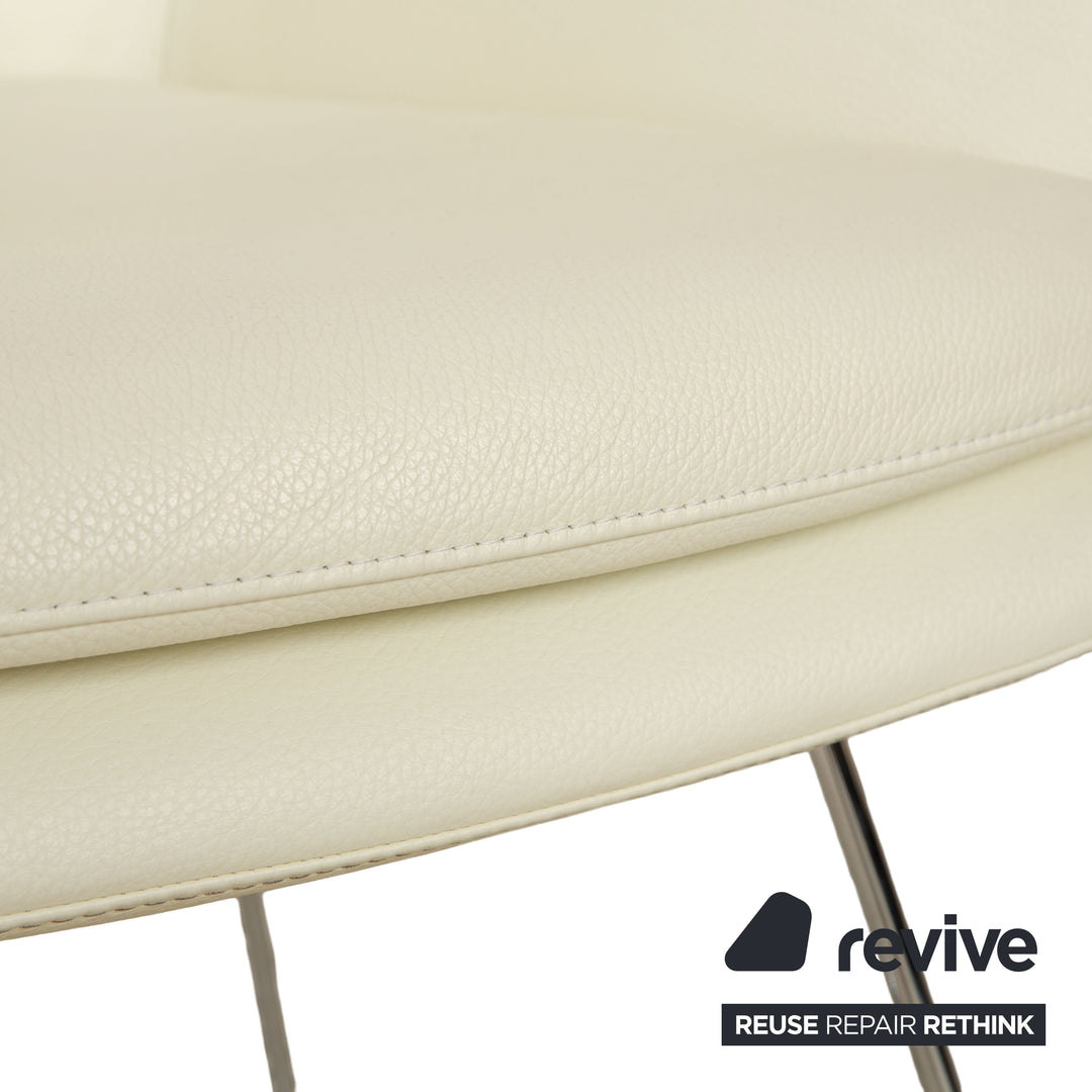 Set of 6 Cor Cordia leather chairs cream white Dura 178