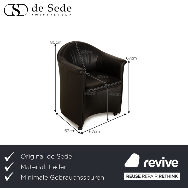 6er Garnitur de Sede Leder Stuhl Esssessel Schwarz