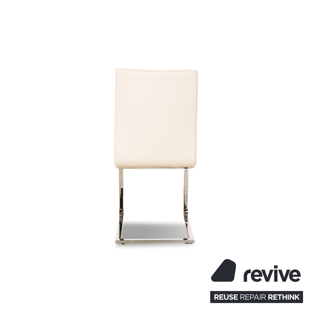 Lot de 6 chaises Hülsta D2 en cuir crème