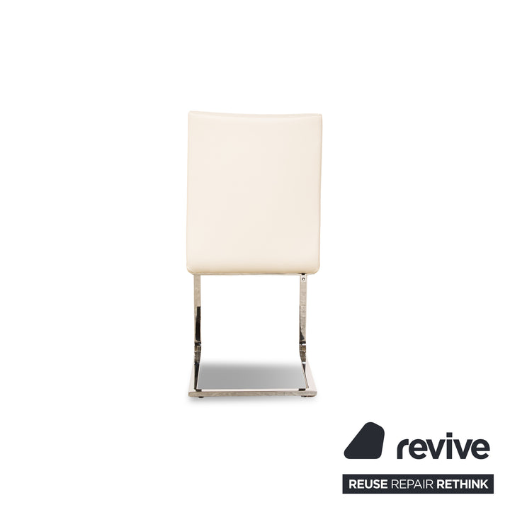 Lot de 6 chaises Hülsta D2 en cuir crème