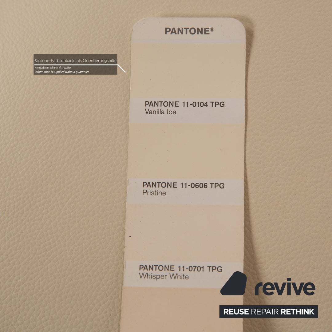 Lot de 6 chaises Hülsta D2 en cuir crème