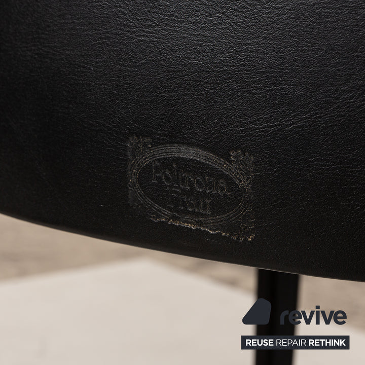 Set of 6 Poltrona Frau Lola Leather Chair Black
