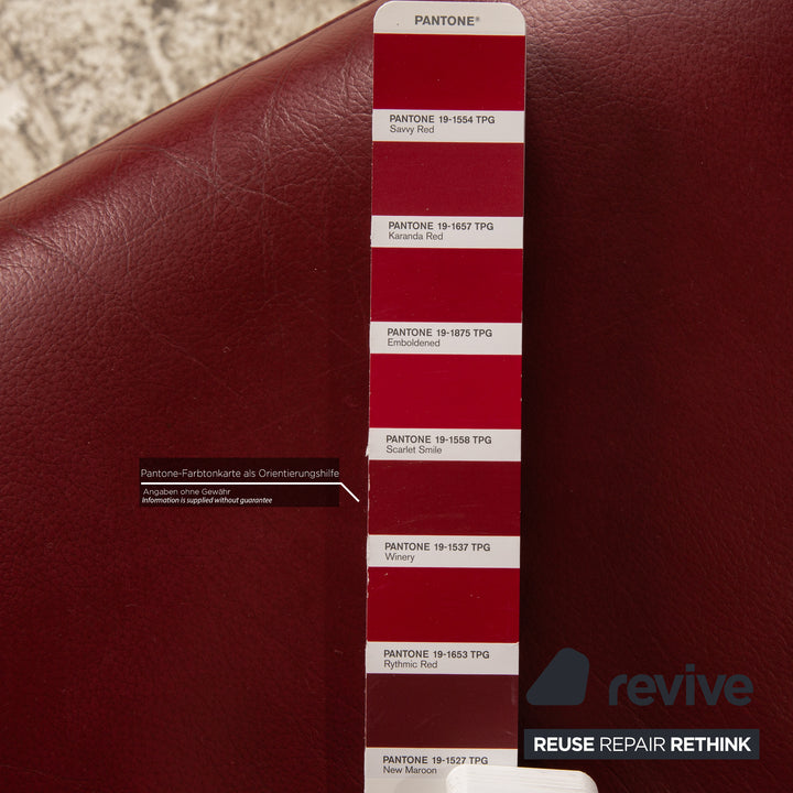 Set of 6 Rolf Benz Leather Chairs Red