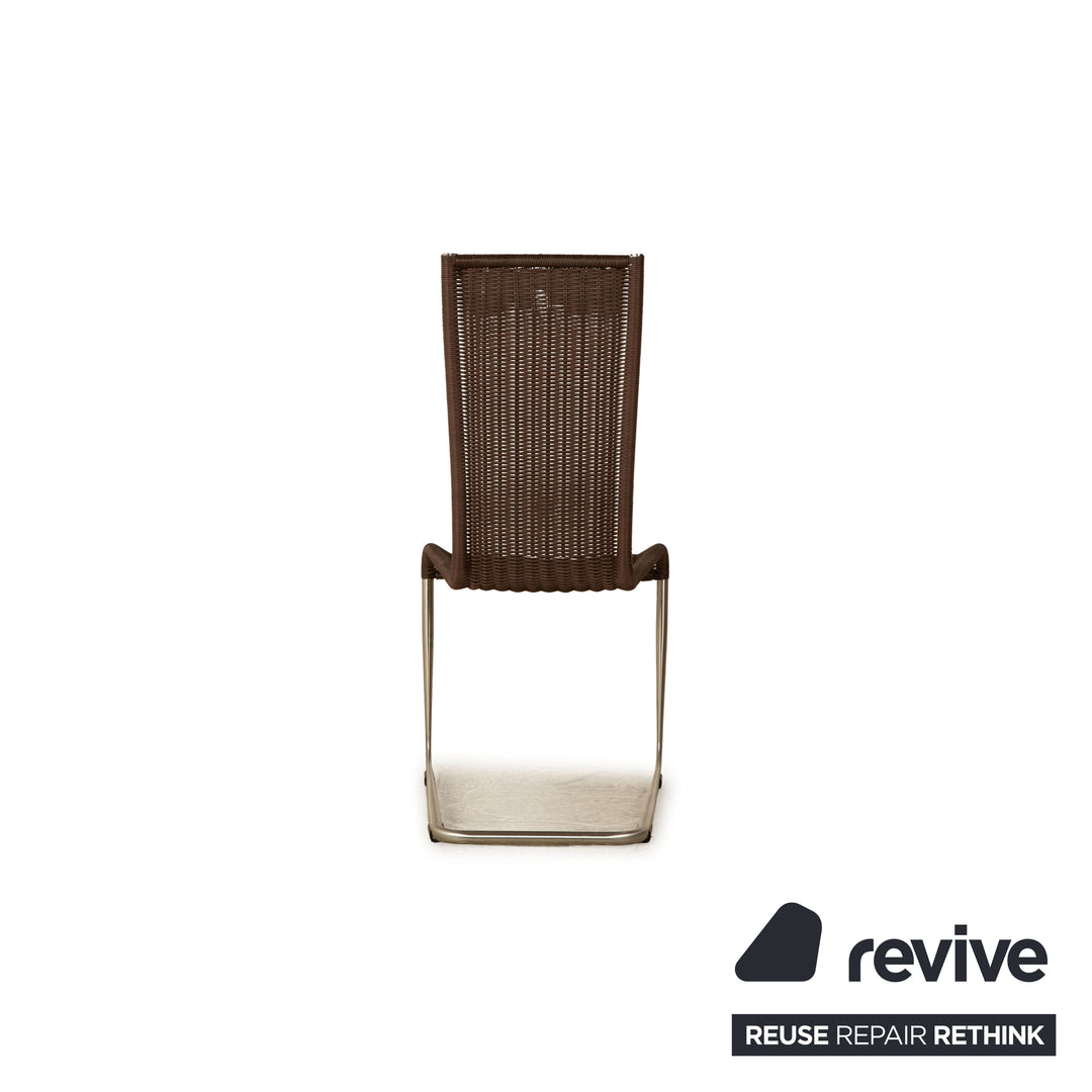 Set of 6 Tecta B25 wooden chairs brown dark brown dining room high back