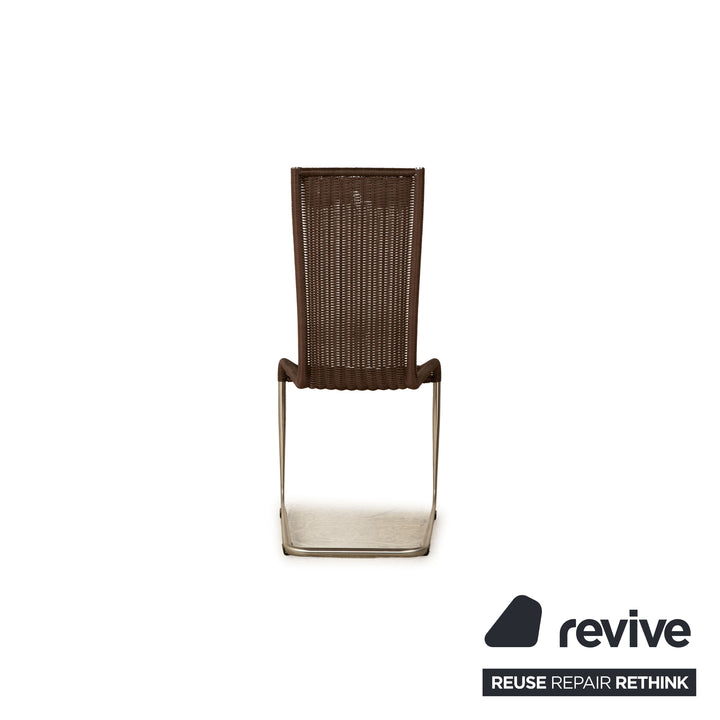 Set of 6 Tecta B25 wooden chairs brown dark brown dining room high back