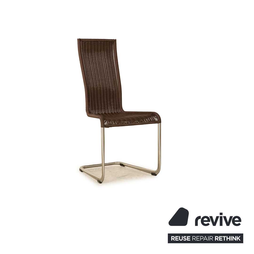 Set of 6 Tecta B25 wooden chairs brown dark brown dining room high back