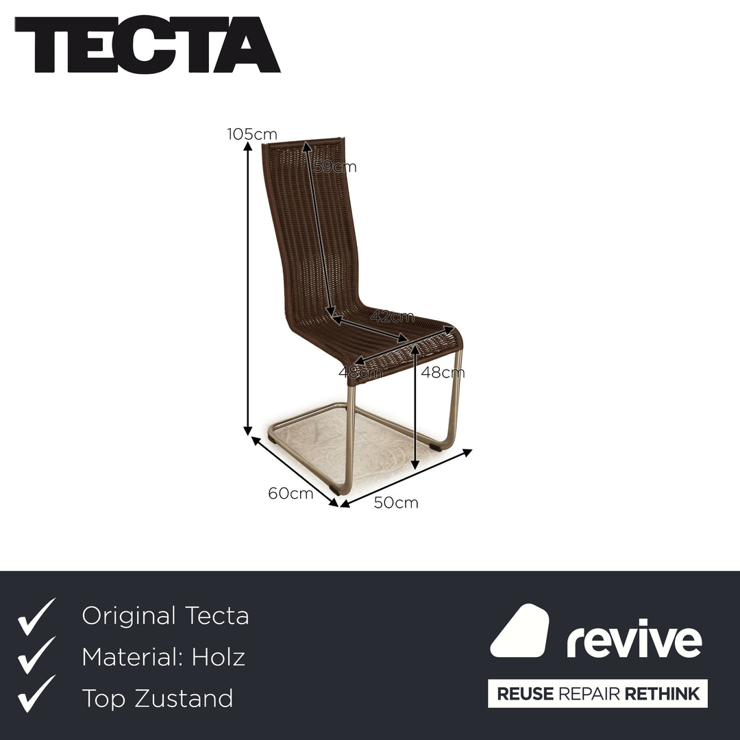 Set of 6 Tecta B25 wooden chairs brown dark brown dining room high back