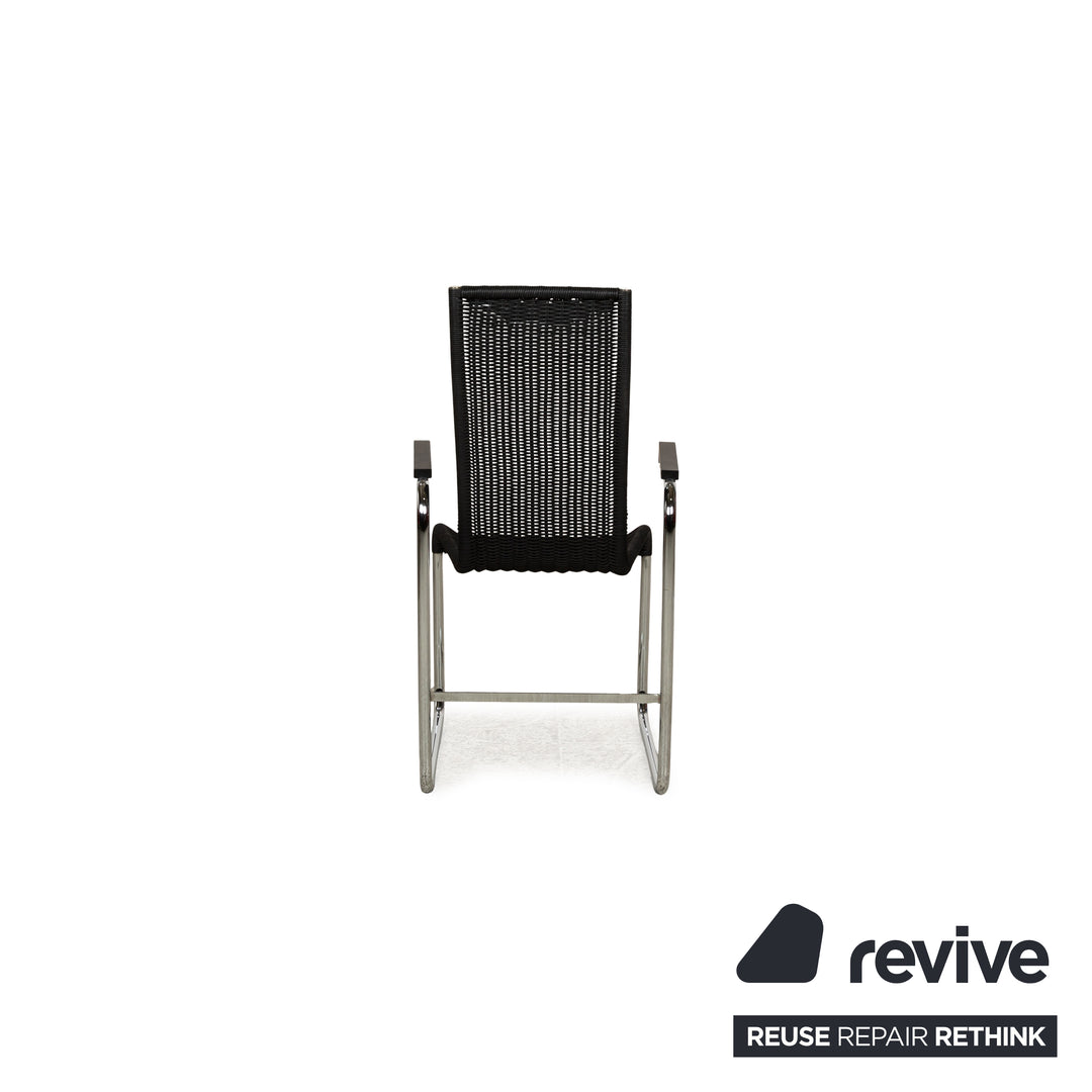 Set of 6 Tecta B25 wooden chairs black red