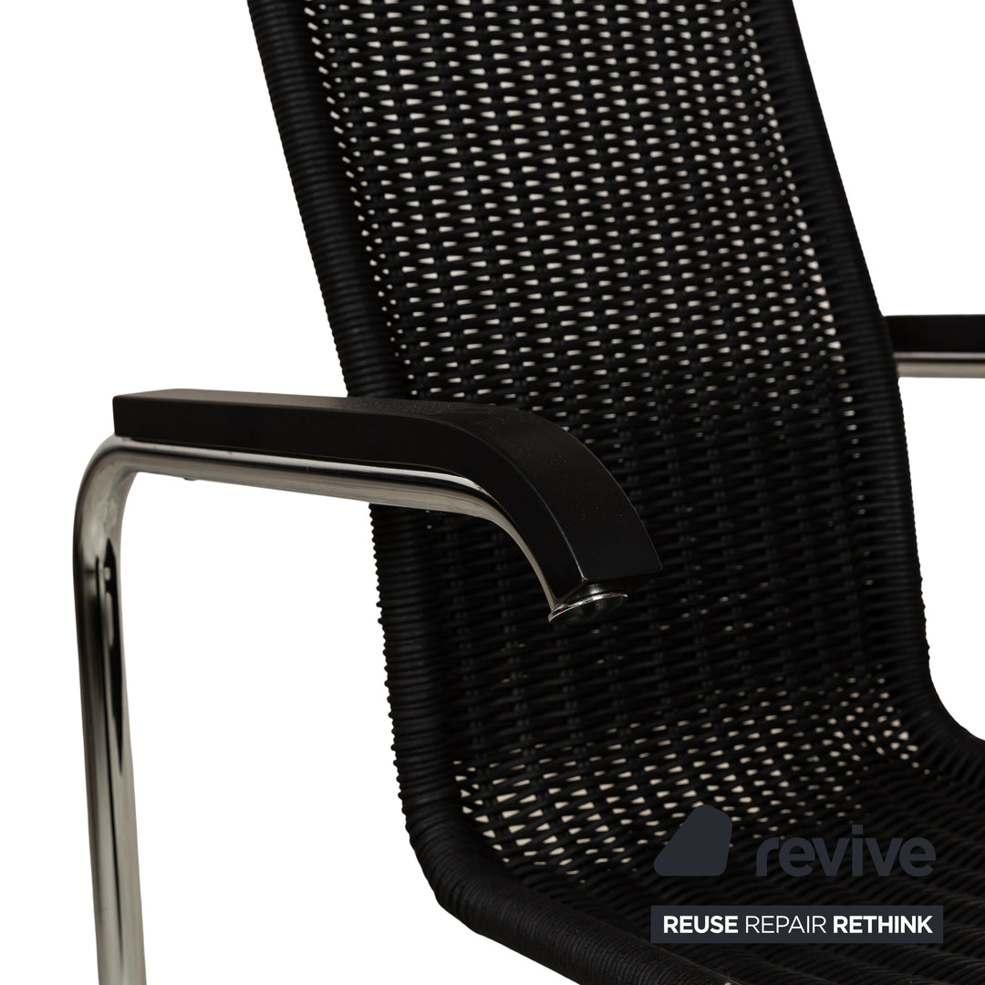 Set of 6 Tecta B25 wooden chairs black red