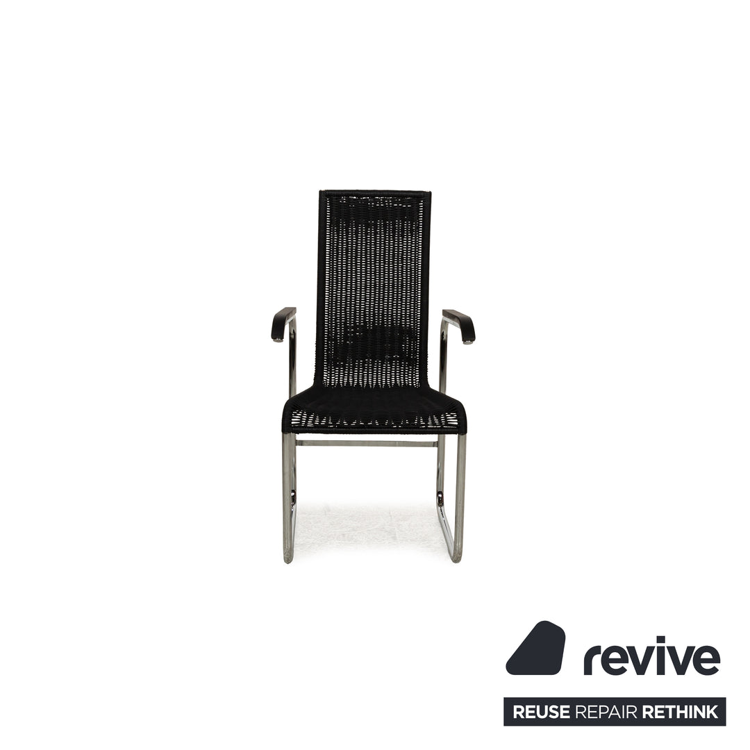 Set of 6 Tecta B25 wooden chairs black red
