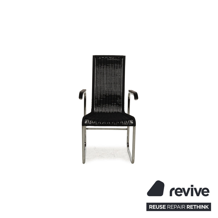 Set of 6 Tecta B25 wooden chairs black red